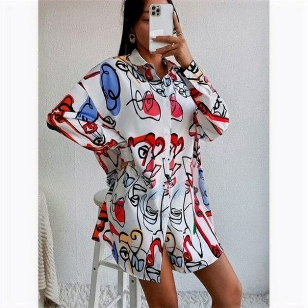 Print Shirt Dress