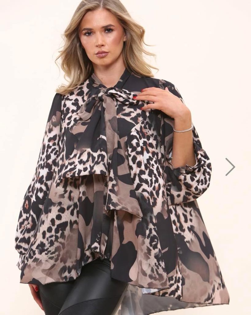 Animal Print Oversized Blouse
