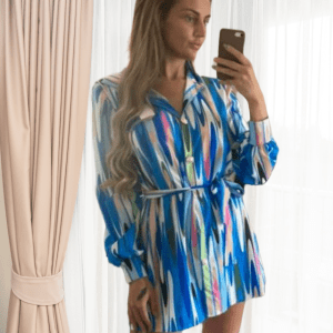Vibrant Print Shirt Dress