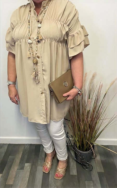 Oversized Button Detail Dress